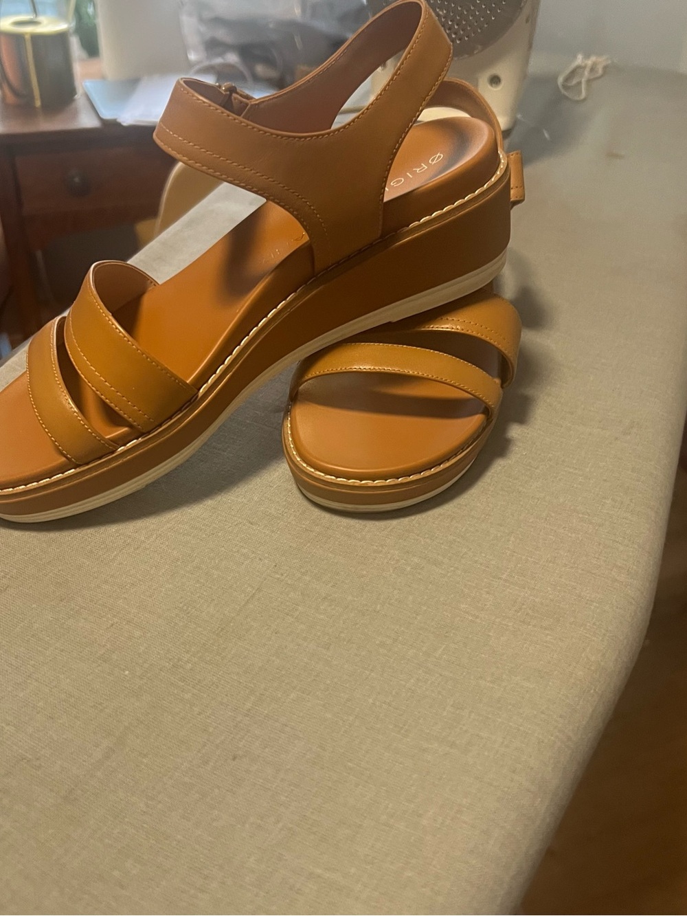 Cole Haan Tan Platform Wedge Sandals